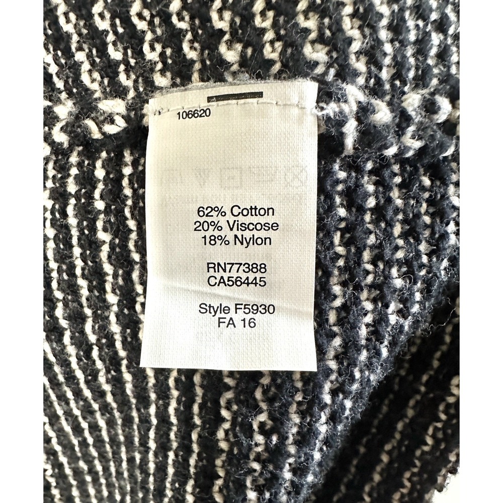 Madewell Size L Women's Pullover Striped Black‎ White Textured Knit Long Sleeve - Picture 10 of 11